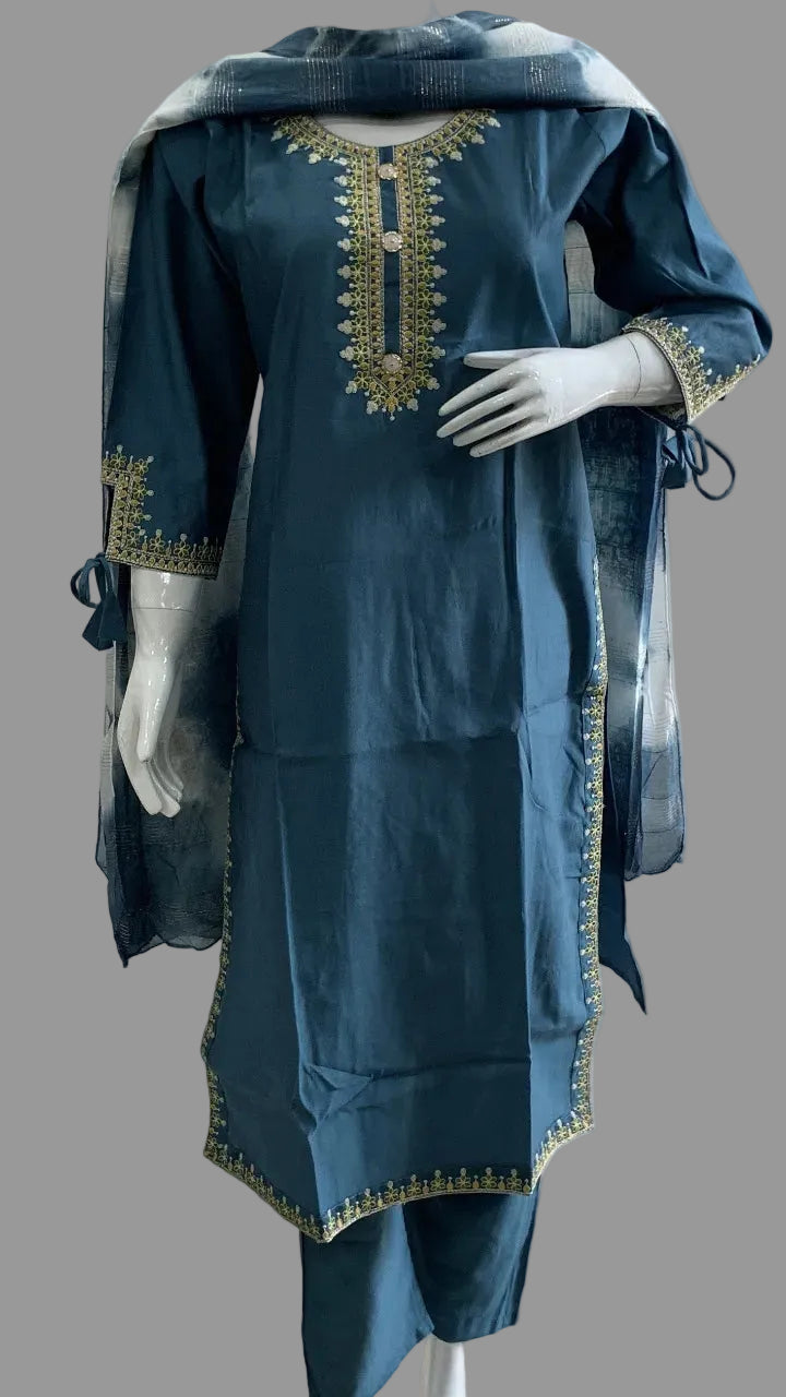 Noor-e-Teal Kurta Suit Set