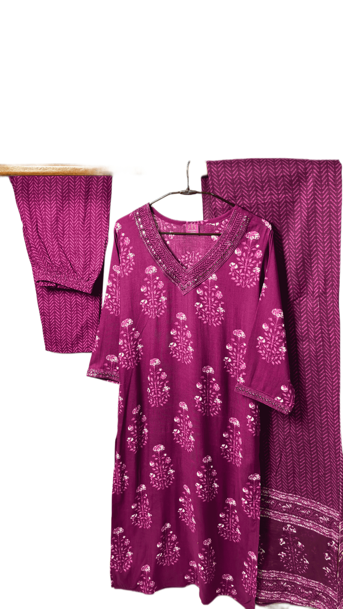 Burgundy Charm Cotton Suit Set
