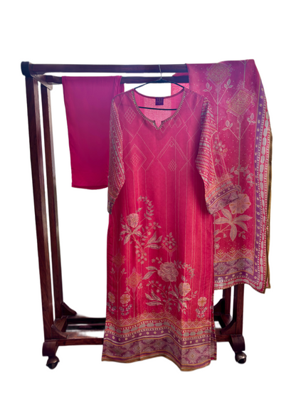 Gulabi Glimmer Tissue Silk Suit Set