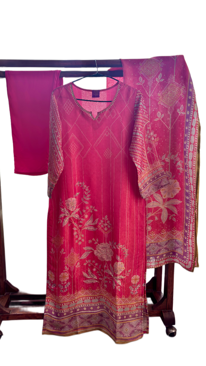 Gulabi Glimmer Kurta Suit Set