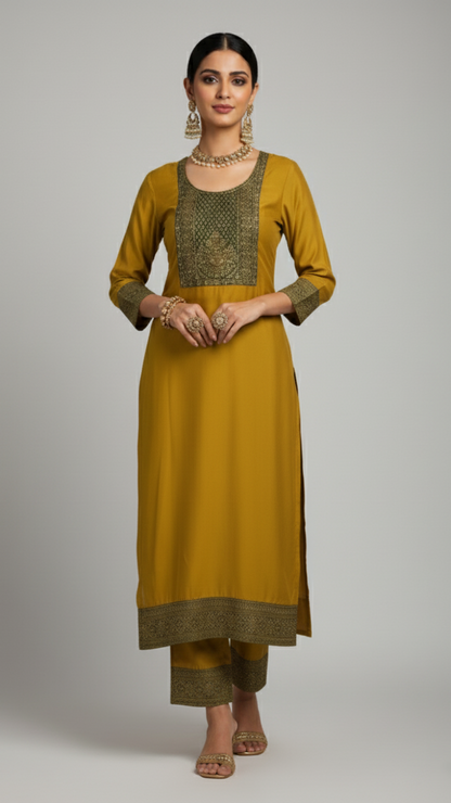 Swarnim Grand Embroidered Silk Suit Set