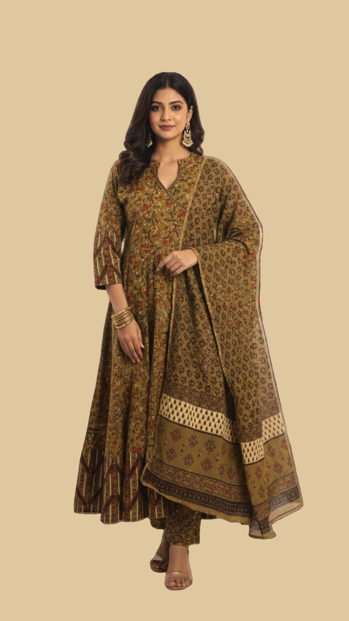 Amber Grandeur Cotton Suit Set