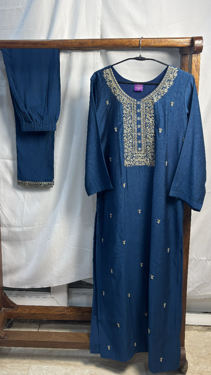 Teal Maharani Kurta Suit Set