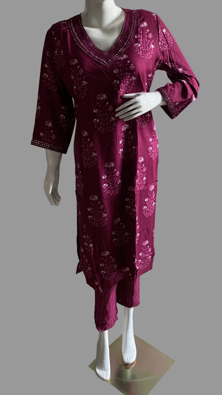 Burgundy Charm Kurta Suit Set