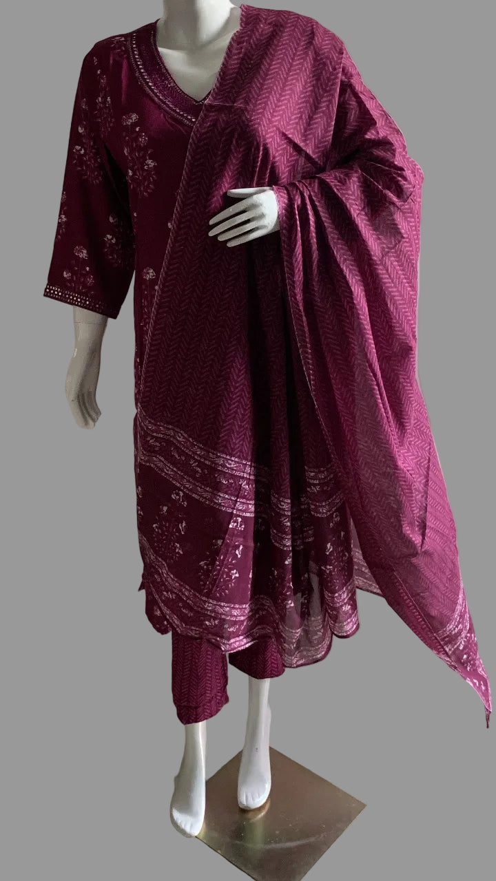 Burgundy Charm Kurta Suit Set