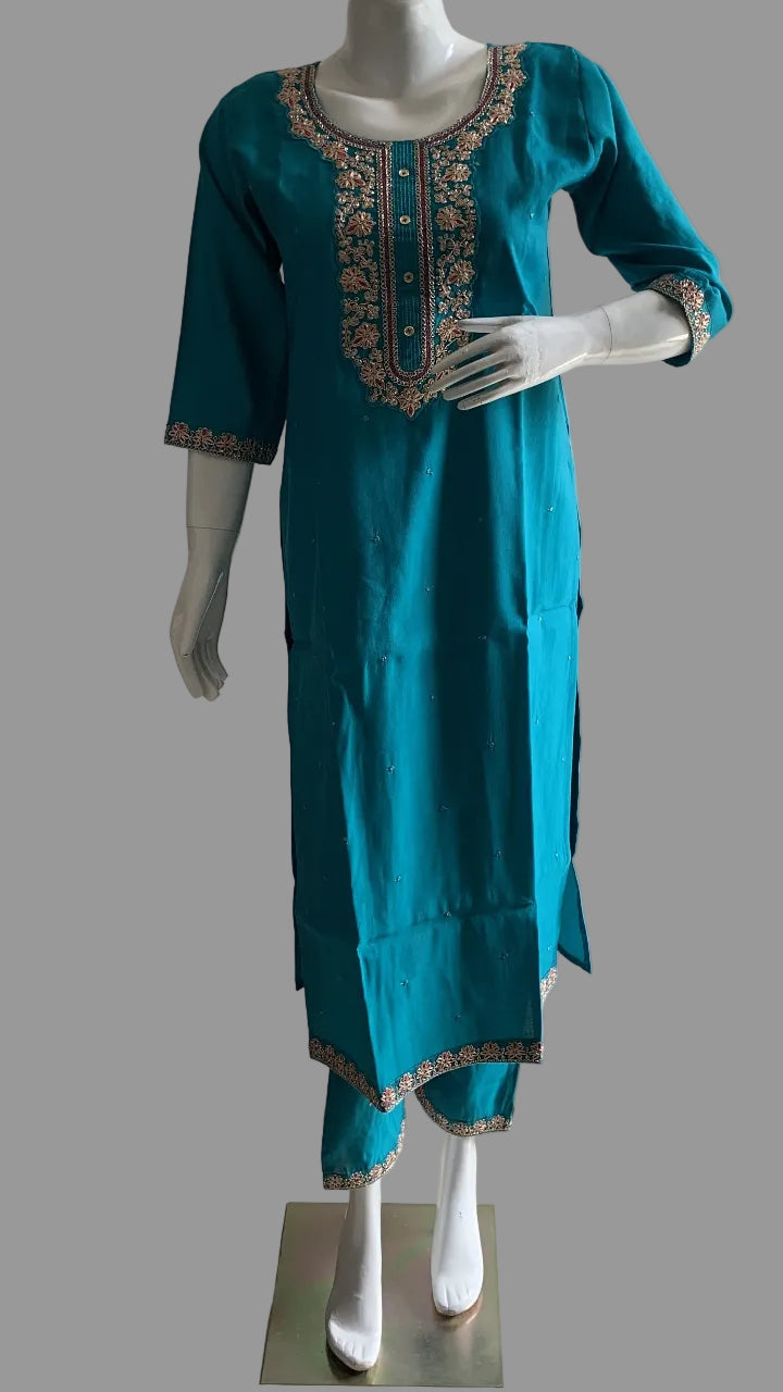 Maya Sapphire Kurta Suit Set