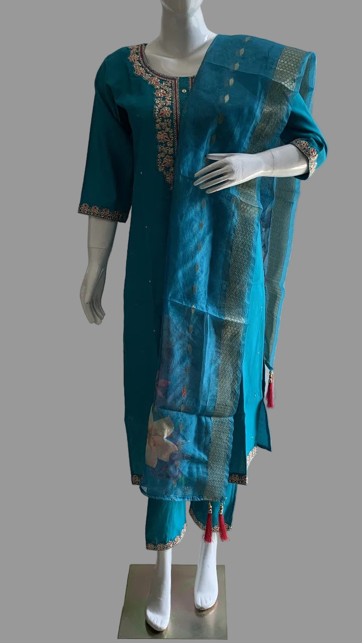 Maya Sapphire Kurta Suit Set