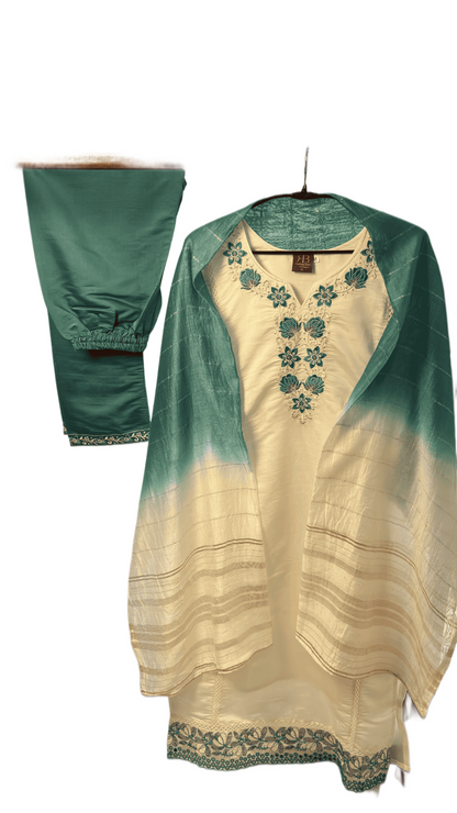 Celeste Ivory Muslin Silk Suit Set