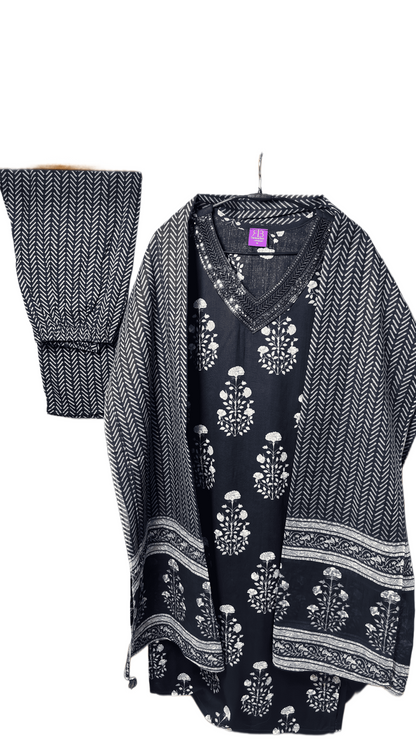 Ebony Elite Cotton Suit Set