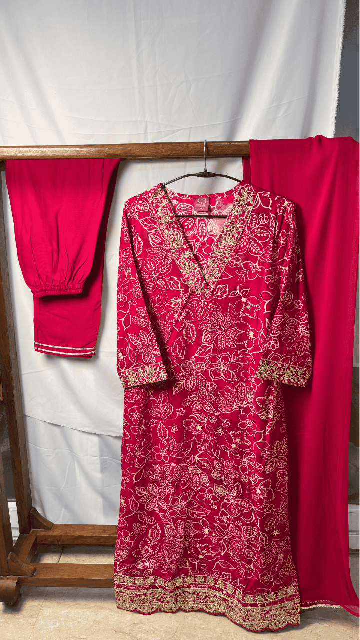 Fuchsia Splendor Kurta Suit Set