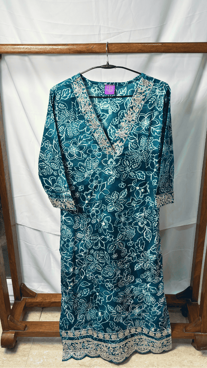 Mystique Blue Kurta Suit Set