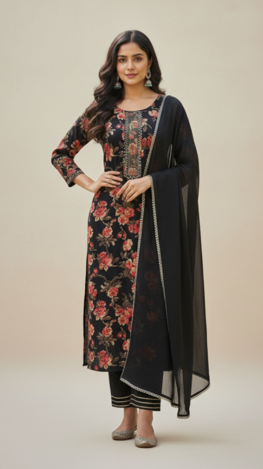 Shyam Regal Rayon Floral Suit Set