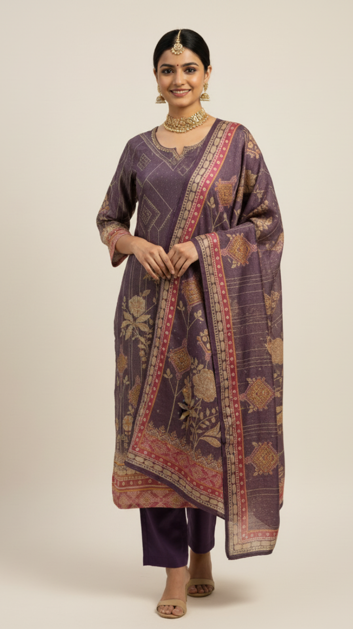 Jamuni Glimmer Tissue Silk Suit Set