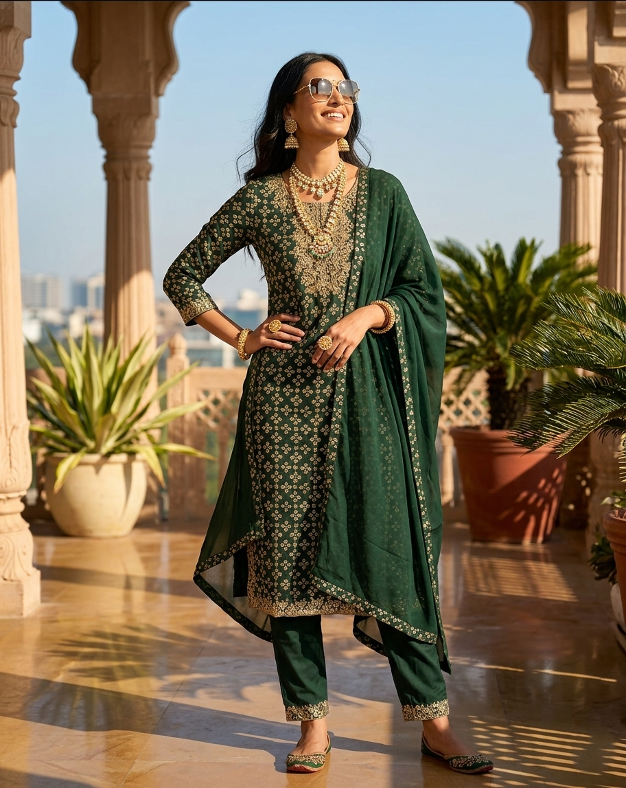 Meher Emerald Kurta Suit Set