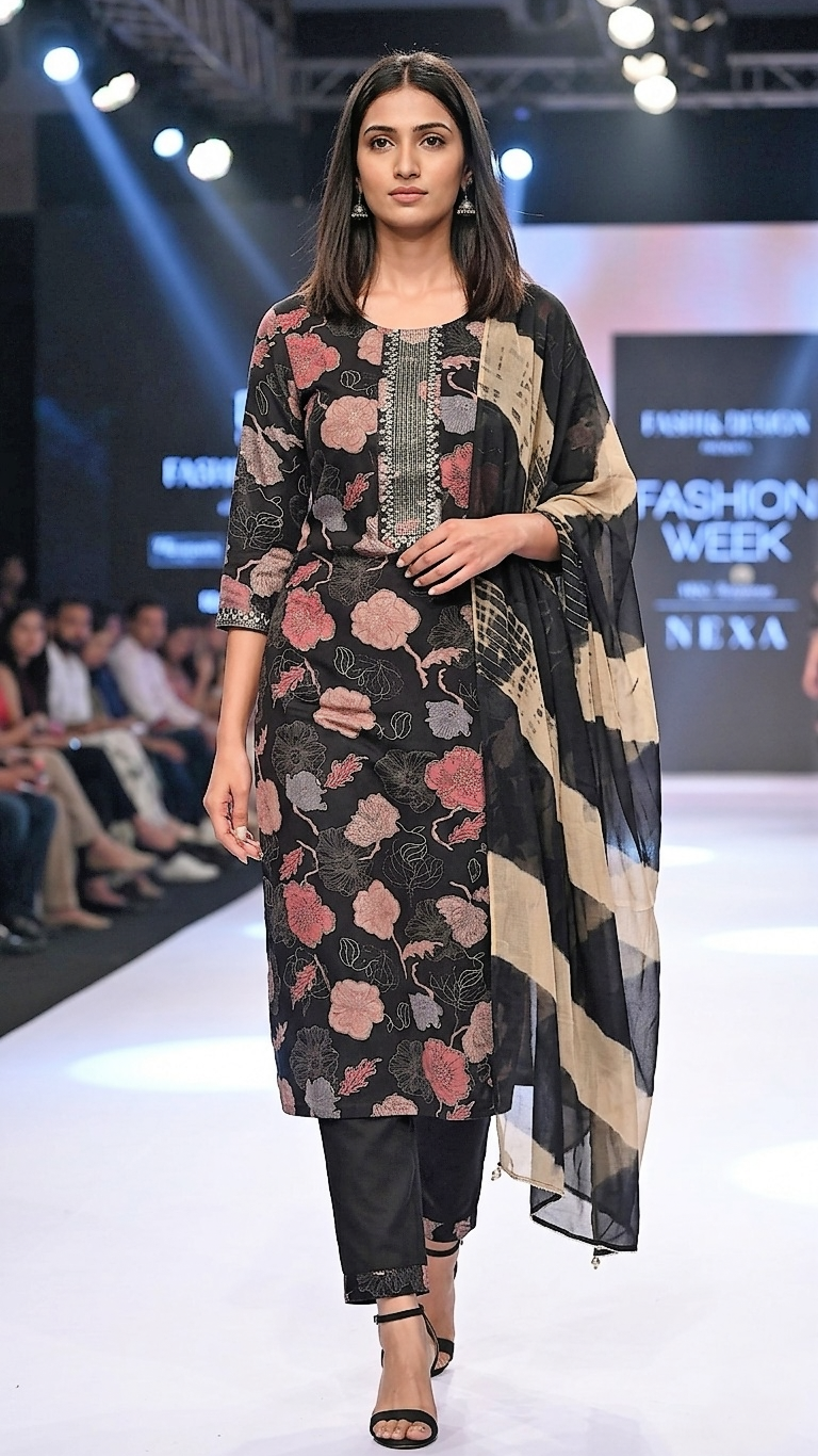 Midnight Motif Kurta Suit Set