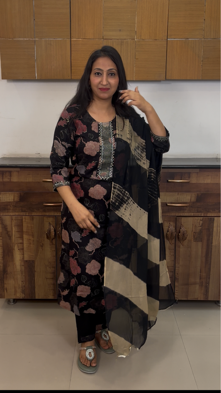 Midnight Motif Kurta Suit Set