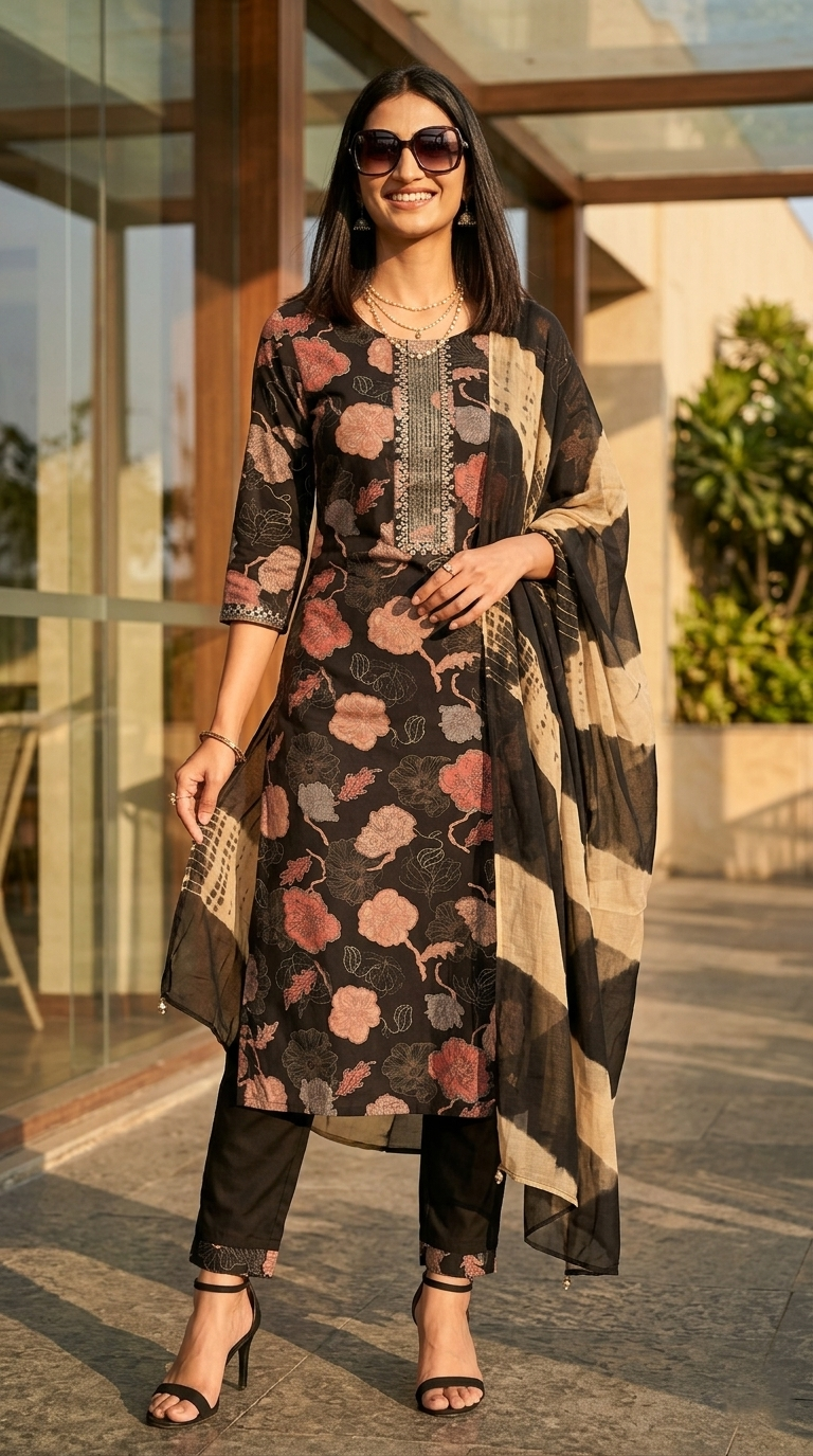 Midnight Motif Kurta Suit Set