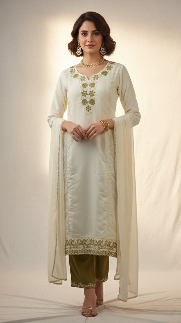 Jaitoon Panna Muslin Silk Suit Set