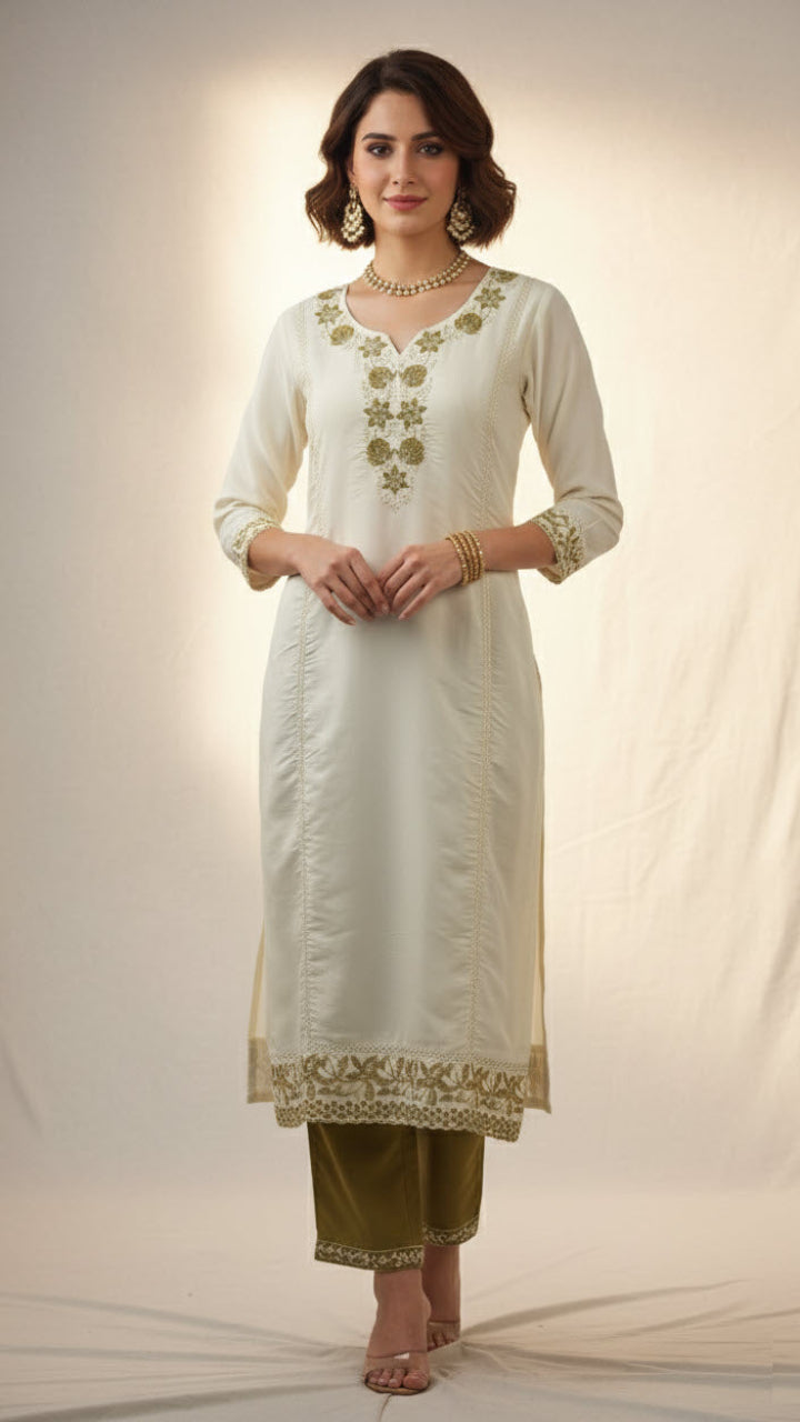 Jaitoon Panna Muslin Silk Suit Set