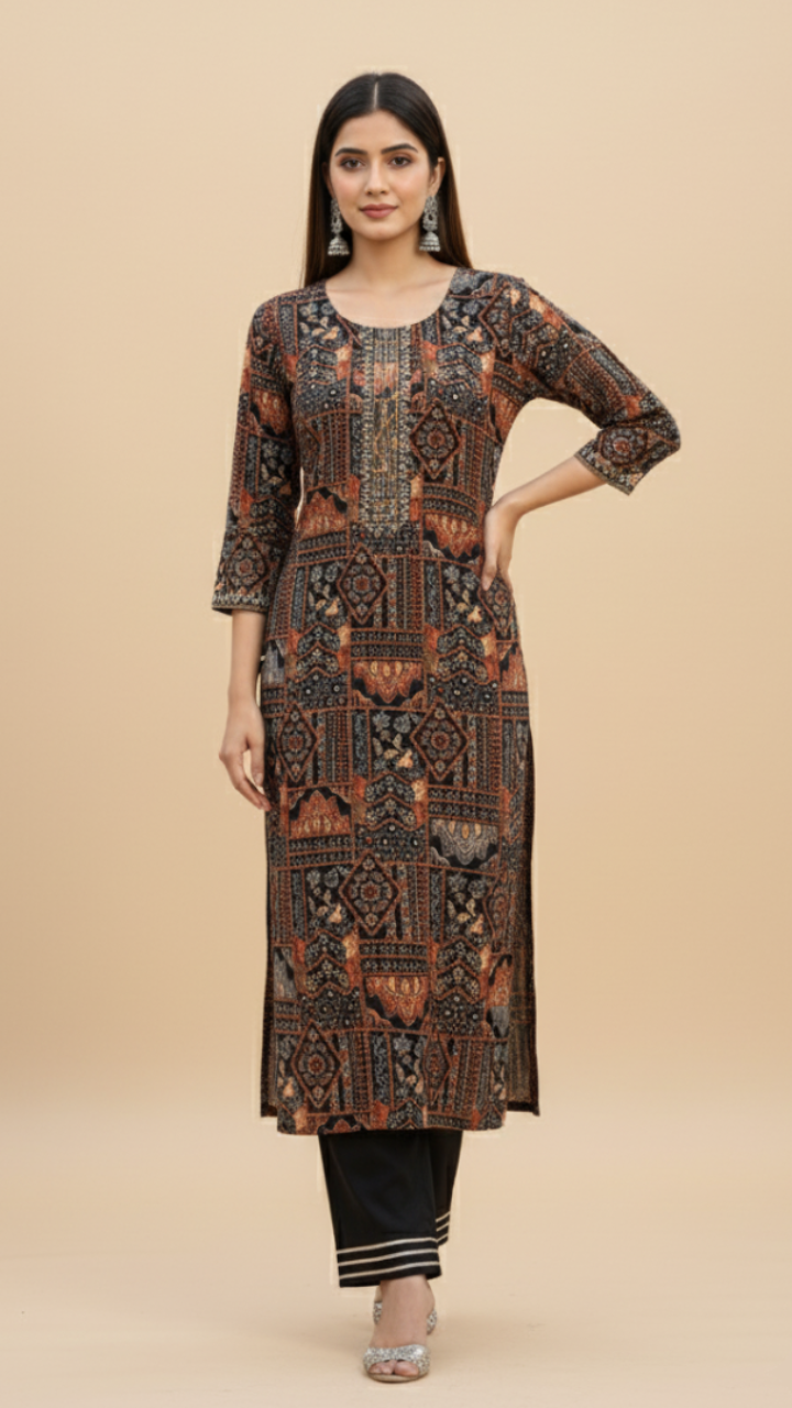 Deep Sapphire Rayon Suit Set