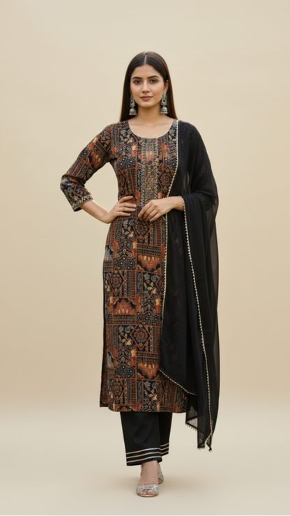 Deep Sapphire Rayon Suit Set