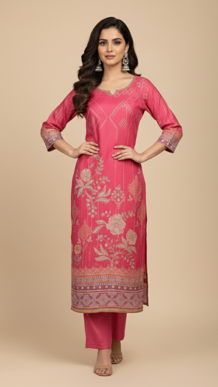 Gulabi Glimmer Tissue Silk Suit Set